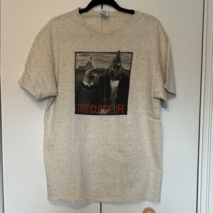 Delta Heather Gray 'The Cluck Life' Graphic Tee with Black & Red Print